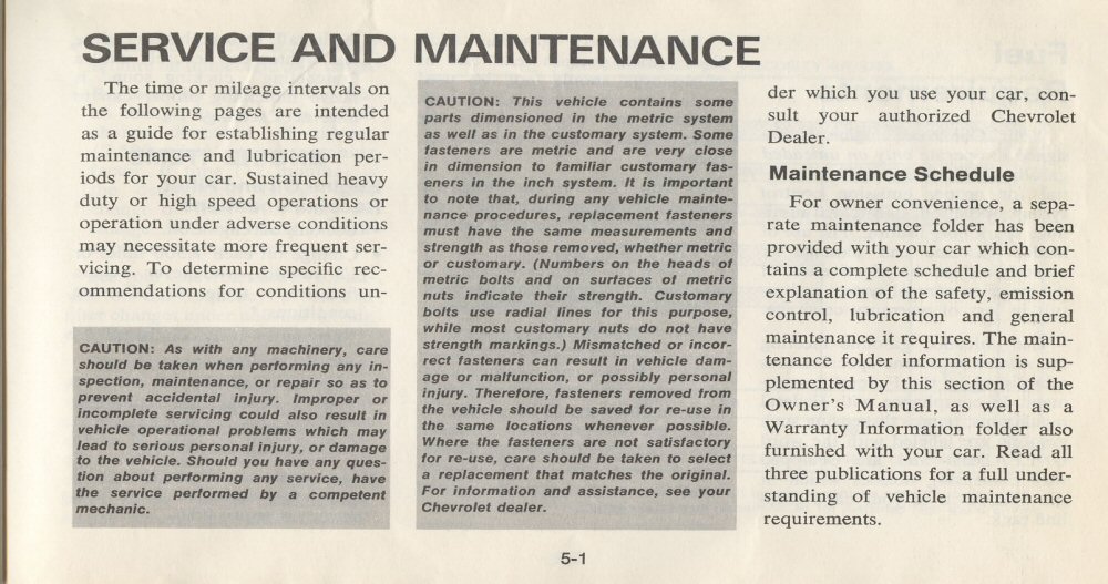 1977 Chev Chevelle Owners Manual Page 55